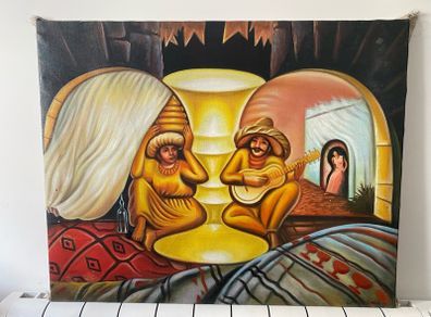 Vintage Painting After Octavio Ocampo "Forever Always" - Signed