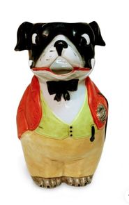 Year 1895   Porcelain  Dog Jug Rare Item  - Schafer & Vater