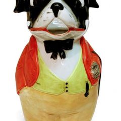 Year 1895   Porcelain  Dog Jug Rare Item  - Schafer & Vater