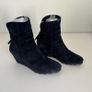 Navy Suade Carl Scarpa Wedge Boots Image 2