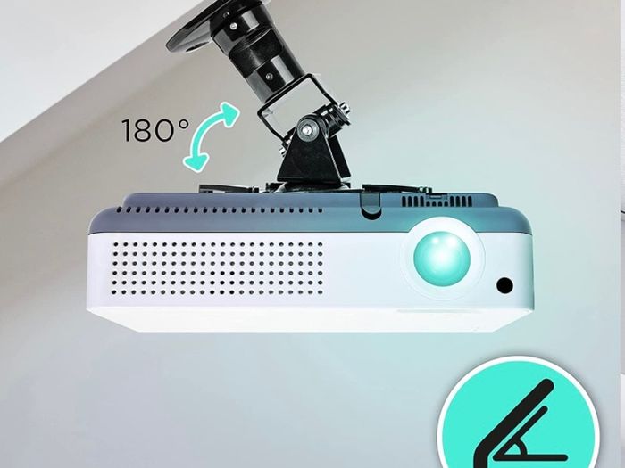 Projector Mount Stand for Ceiling or Wall Bracket PB01XB | 10kg Capacity | Universal Adjustable Clamp | Tile Swivel Rotate | Black (FREE POSTAGE)