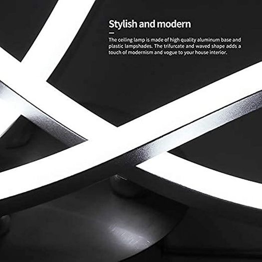LED Ceiling Light, Elegant Curved Design Ceiling Lights,3 Built-in LED Boards,21W Cool White Light 6000K, Modern Ceiling Fixture for Living Rooms, Bedroom, Kitchen Hallway and Bedroom,1600 Lumens (FREE SHIPPING)