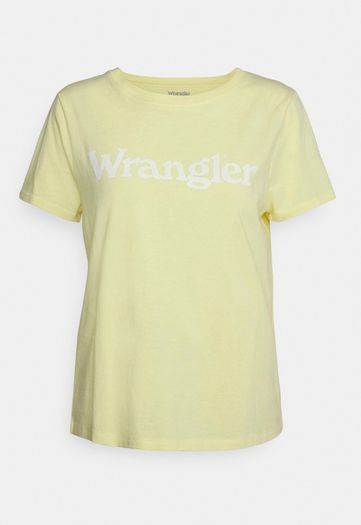 Original Wrangler tshirt yellow/lemon woman's short sleeve cotton tee shirt size L