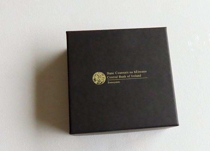 Quality Irish Bank Wood Coin Case + Outer Box - Central Bank of Ireland