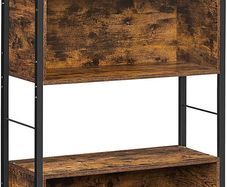 _bookshelf, standing shelf, open, storage shelf, for living room, study, bedroom, for books, decoration, 80 x 30 x 148 cm, industrial design, vintage brown-black