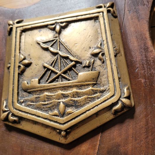 Antique brass nautical plaque