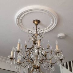 Old Brass&Cut Glass Chandelier