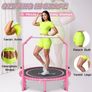 450 LBS Foldable Mini Trampoline for Adults, 40 inch Indoor Fitness Rebounder with U-Shape Adjustable Foam Handle, Quiet Bungee Jump System & Cordless Jump Ropes Image 4