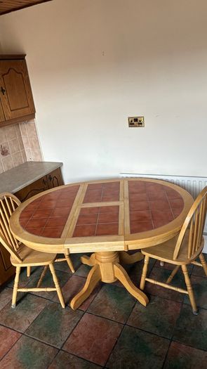 table and two chairs
