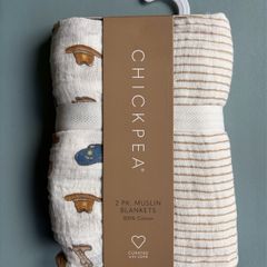 Chickpea Muslin Baby Swaddling Blankets 2 Pack - Cotton