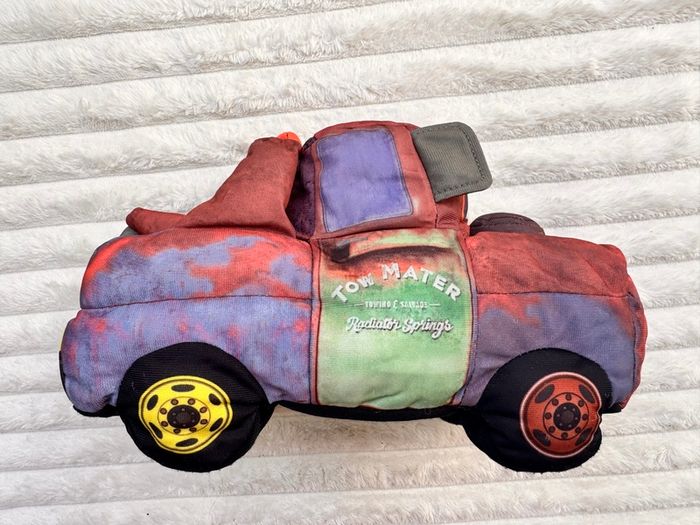 Disney Pixar Cars Mater Soft Plush Tow Truck 2011 NOT Working Nothing Inside approx. 28 cm. long Used Please see photos