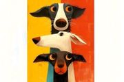 Whimsical dogs posters