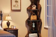 5 Tier Corner Shelf, Wooden Corner Bookcase, Freestanding Display Storage Shelf, Plant Stand for Living Room, Bedroom &amp; Small Spaces