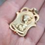 Vintage Pendant with 4 Ruby Bead  Gold Plated 40mm Image 2