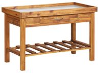 main image for ad Garden Work Bench with Zinc Top Solid Acacia Wood