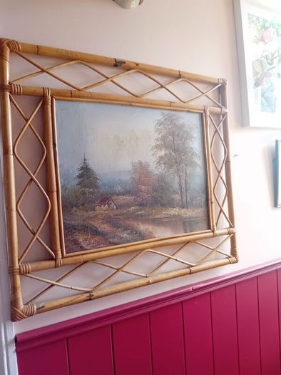 Vintage mid century large oil painting