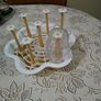 Flower shape glass stand with tray Image 4