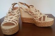 Cream wedge sandals size 6