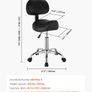 450LBS Saddle Stool with Back Support Rolling Adjustable PU Leather Salon Chair Image 7