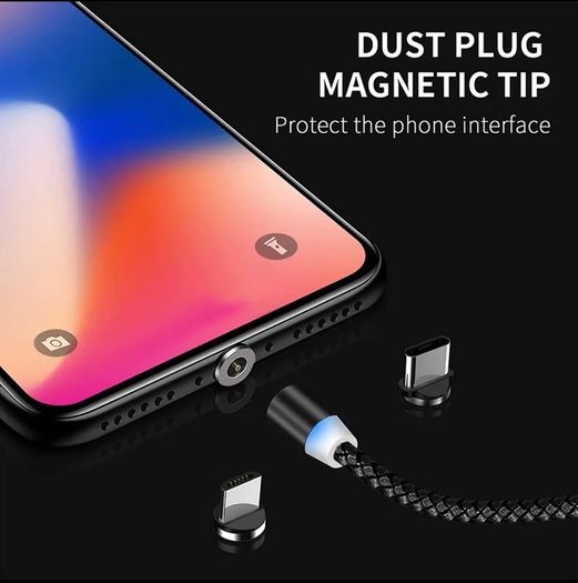 3in1 Magnetic USB Cable Charger FAST Charging Type-C Micro iOS