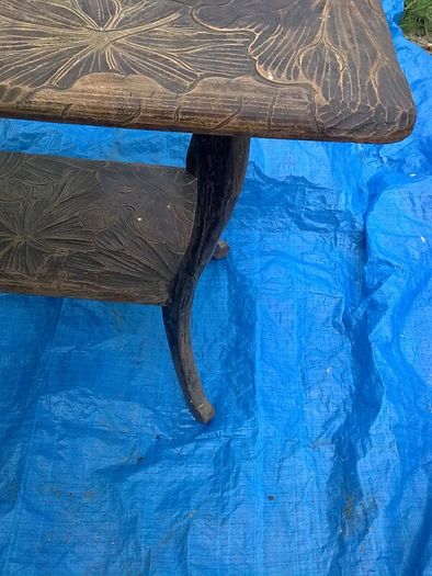 Liberty of London Japanese Arts and Crafts hand carved table
