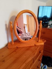 Solid Pine Dressing Table Mirror Pristine Condition