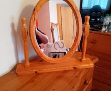 Solid Pine Dressing Table Mirror Pristine Condition