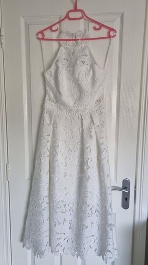 Lipsy Premium white lace dress size uk 10