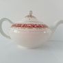 Vintage Wood & Sons Teapot bone china red and gold filigree Made in England Image 3