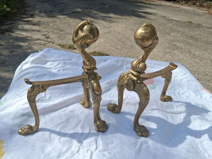 Napolean 111 Heavy Brass Andirons (4kgs)