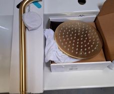 Crosswater MPRO  200mm shower head and shower arm brushed brass (4 instock)
