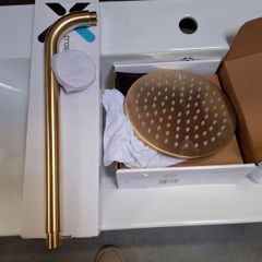 Crosswater MPRO  200mm shower head and shower arm brushed brass (4 instock)