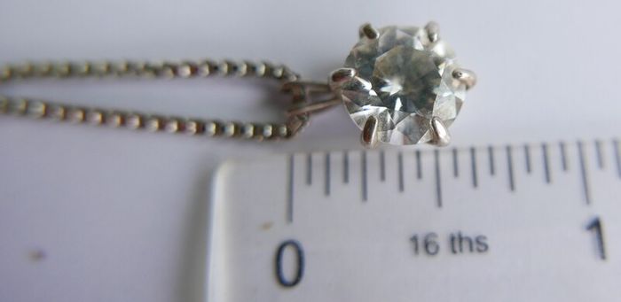 Vintage Sterling Silver 925 Fine Zirconia Pendant and Necklace length 21" - 8,46g