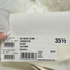 Gucci GG Slides  Black Leather (Size 35.5)