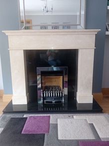 marble fire place  ready to be collected .