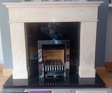 marble fire place  ready to be collected .