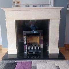 marble fire place  ready to be collected .
