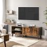 TV table  Stand with 2 doors, TV shelf for TV up to 60 inches, TV cabinet with adjustable shelves, for living room, dining room and bedroom, vintage brown Image 2