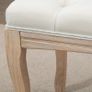 110cm Upholstered Bench, Linen Fabric Ottoman Stool with Button Tufted Seat, and Rubber Wood Legs Image 6