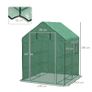 Greenhouse Cover Replacement Walk-in PE Hot House Cover with Roll-up Door and Windows, 140 x 143 x 190cm, Green Image 3