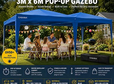 3x6m Pop-Up Folding Pavilion Gazebo