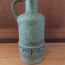 Stunning and Rare Vintage Mid Century West Germany Pottery Lidded and Single-Handled Decanter Bottle in Olive Green with Fish and Cross Symbols by Streuler, Pre 1960's Image 5