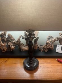 Antique Oak Barley Twist Candle Stick
