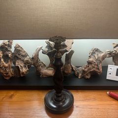 Antique Oak Barley Twist Candle Stick