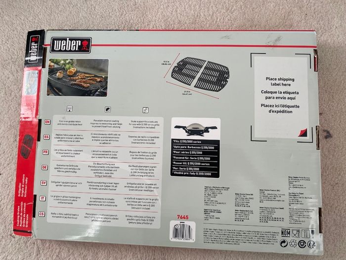 Weber Q200/Q2000 Grill Plates (New)