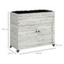Raised Garden Bed with Wheels, Cabinet Compartment, Interior Lining, Used Look, 110x50x95 cm, White Image 3