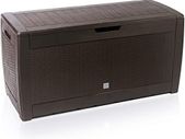 310 litres Storage Chest Hinged Lid Handles,Wheels, Rattan Look, Anthracite, Garden Box, Cushion Box