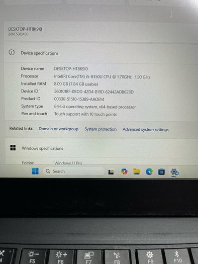 Lenovo X280 i5 pro 8th Gen 8/256 win 11 Touchscreen