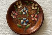 Vintage wooden hand painted dish
