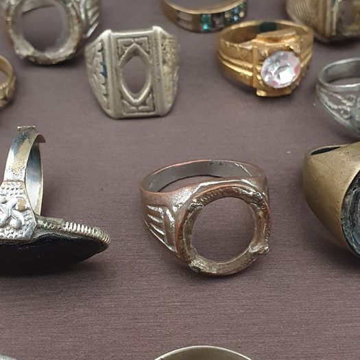 Lot of 24 Antique Rings  Mixed Brass Damaged Antique Style Ring Collection